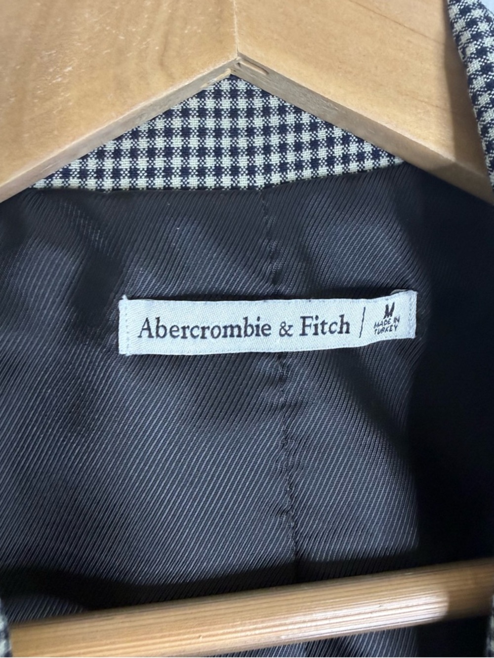 Abercrombie & Fitch Houndstooth Blazer Oversized Double Breasted Medium - Picture 5 of 7